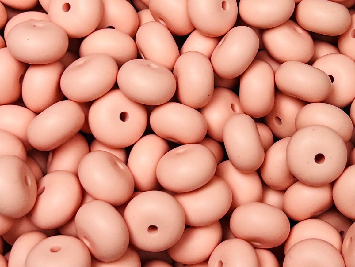 14mm ABACUS Peach Silicone Beads