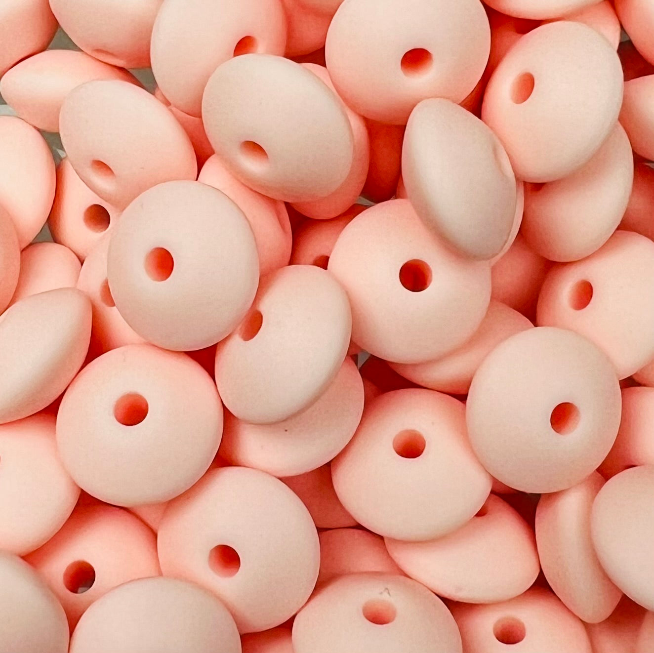 12mm Lentil Solid Ballerina Silicone Beads