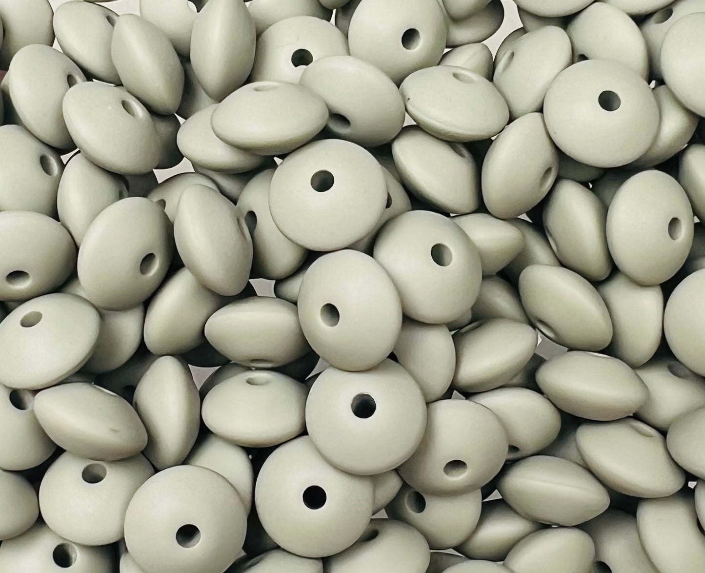12mm Lentil Solid Artichoke Silicone Beads
