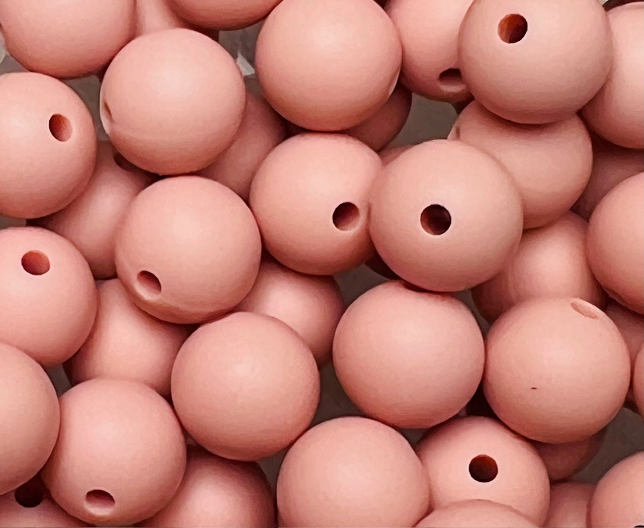 12mm Round Solid Champagne Silicone Bead