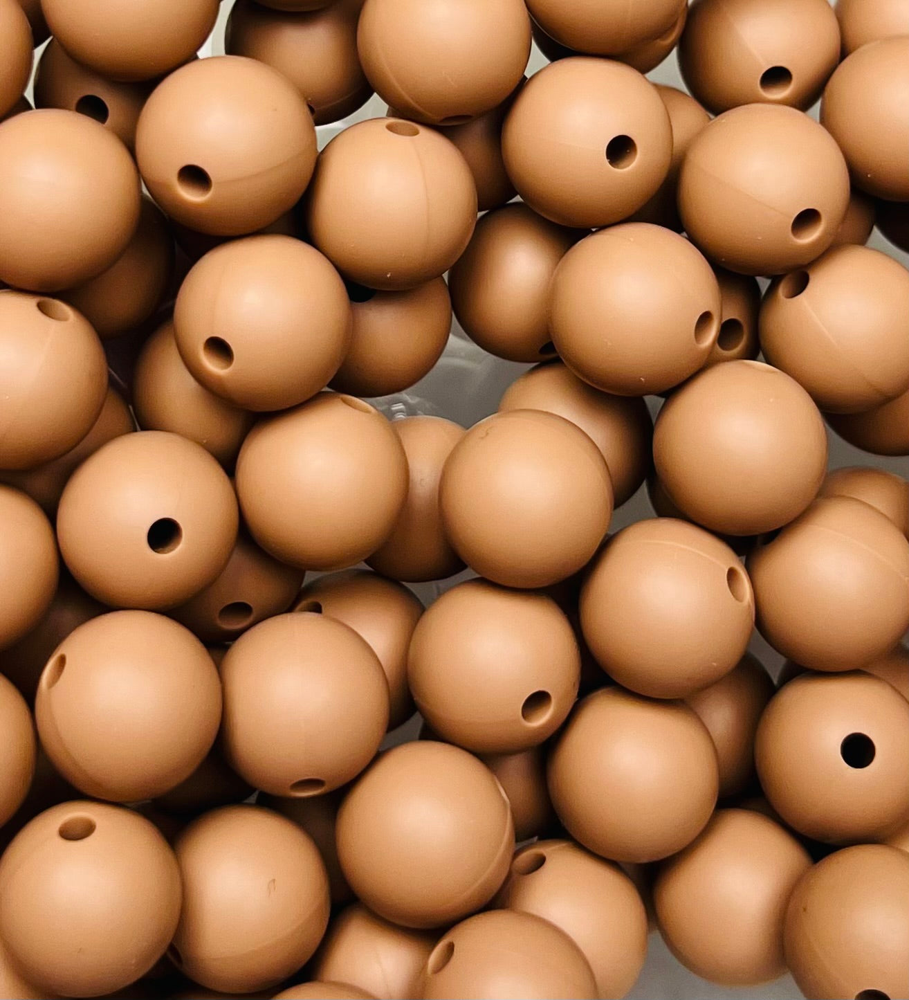 12mm Round Solid Peanut Silicone Bead
