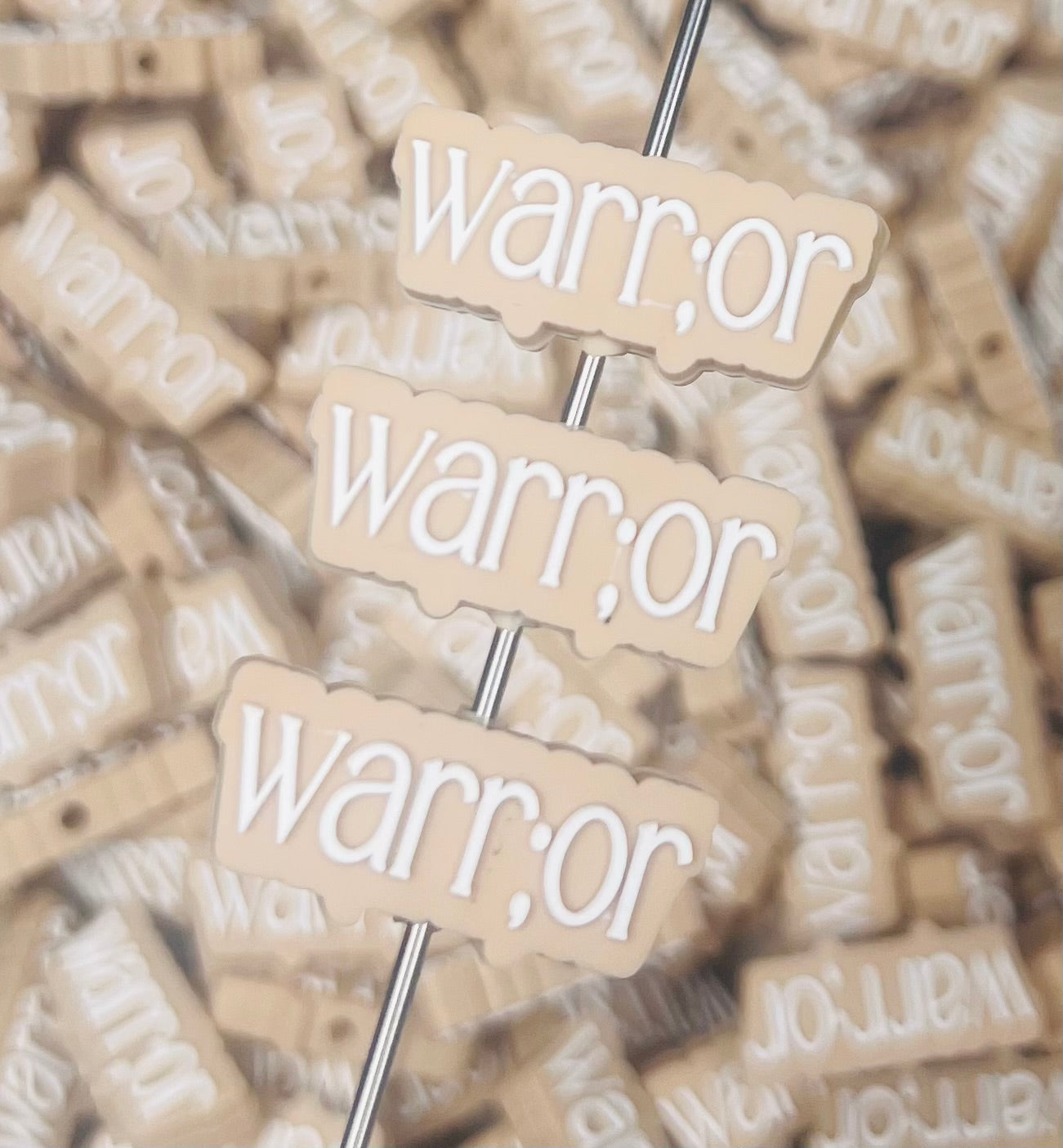 Warr;or Silicone Focal Bead, Awareness Focal Bead