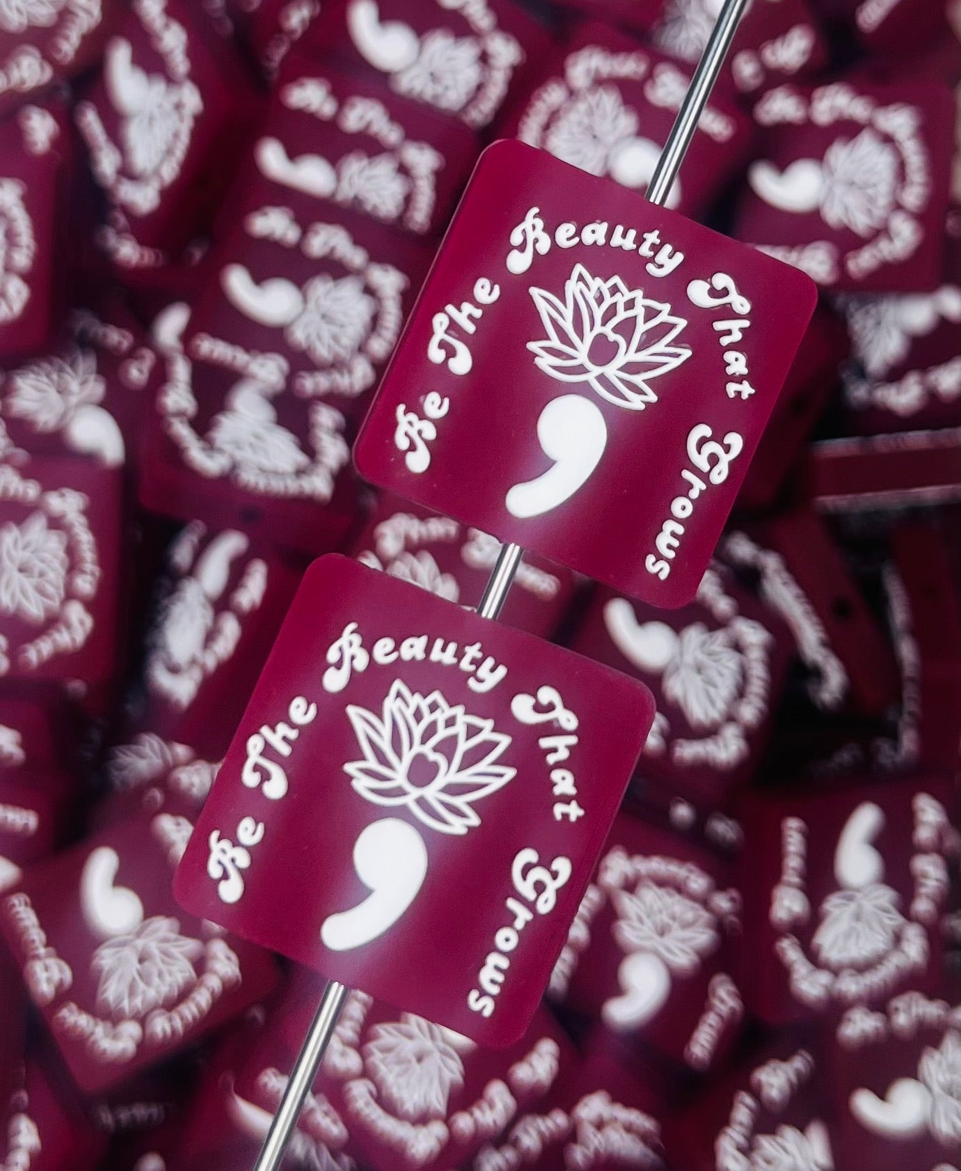 Be the Beauty that Grows Silicone Focal Bead, Awareness Focal Bead