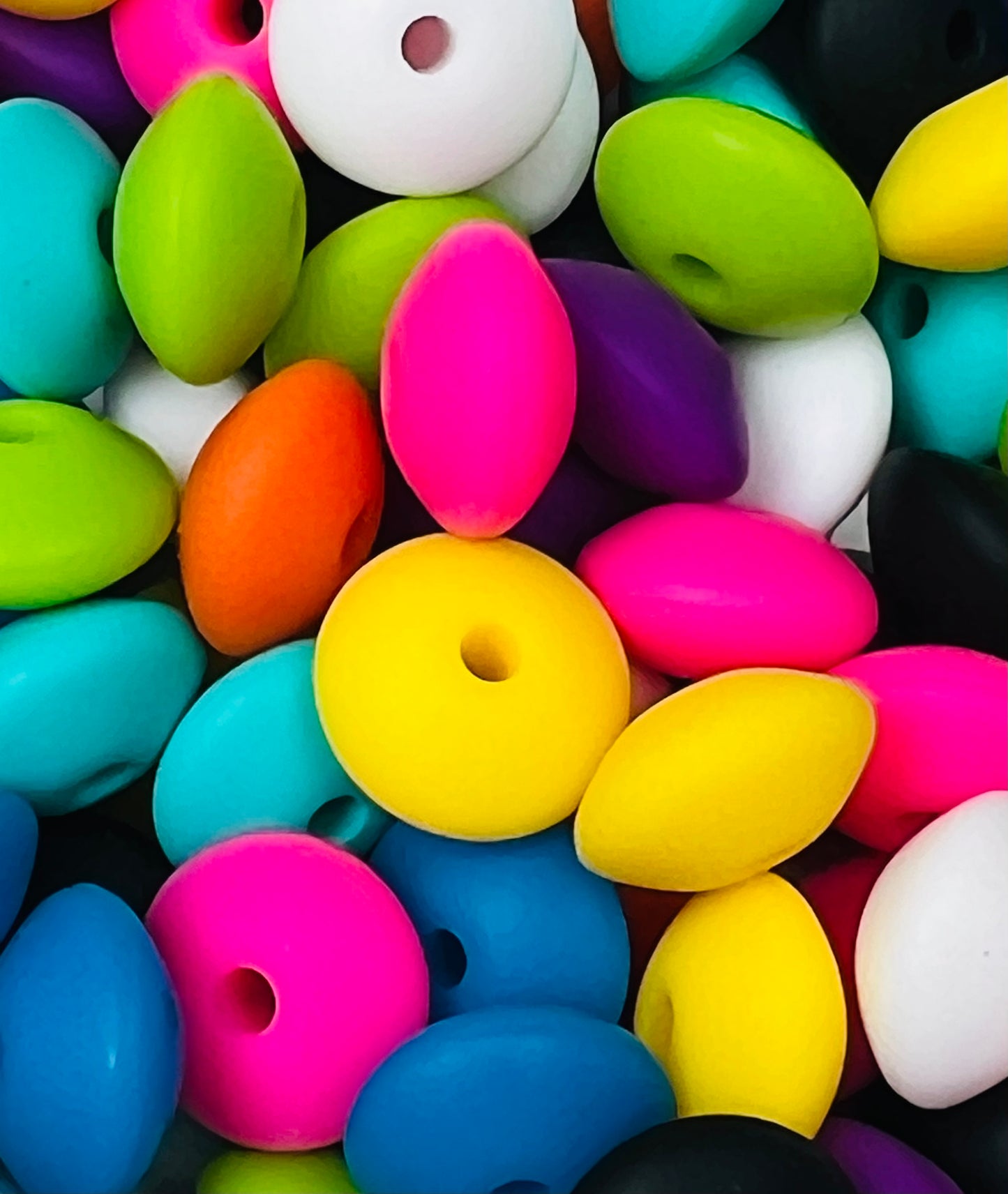 * Bead Mix - Bright 12mm Lentil Silicone Bead Mix Bag