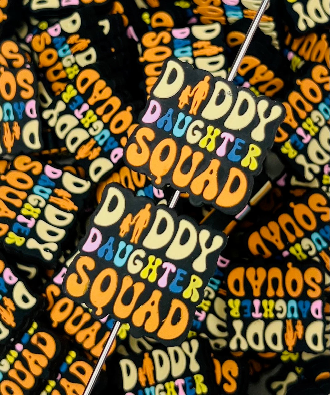 Daddy Daughter Squad Focal Silicone Bead, Dad Focal Silicone Bead