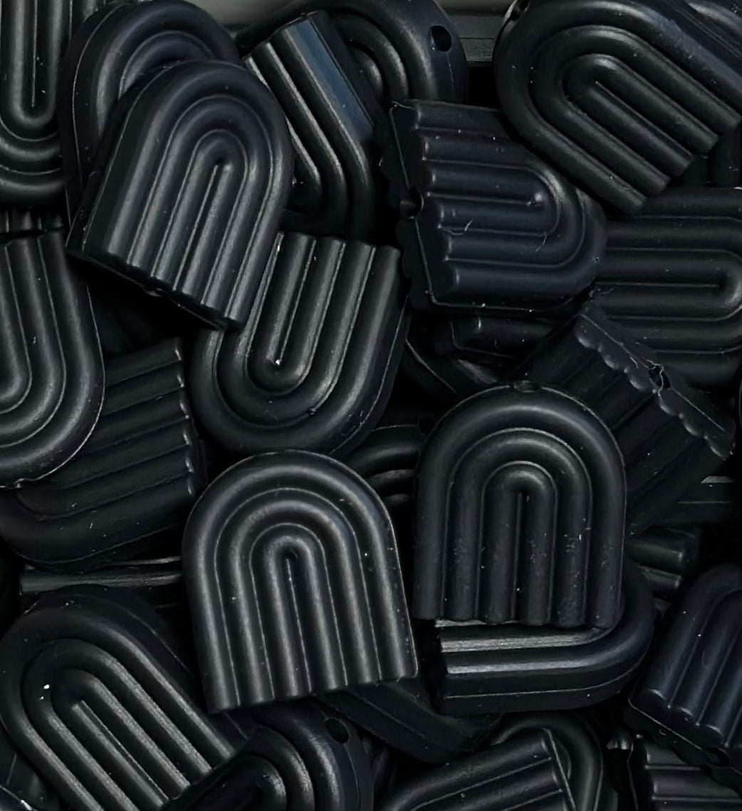 Discontinued- Arch Rainbow Silicone Focal Bead, Rainbow Shape Silicone Bead, Rainbow Silicone Bead