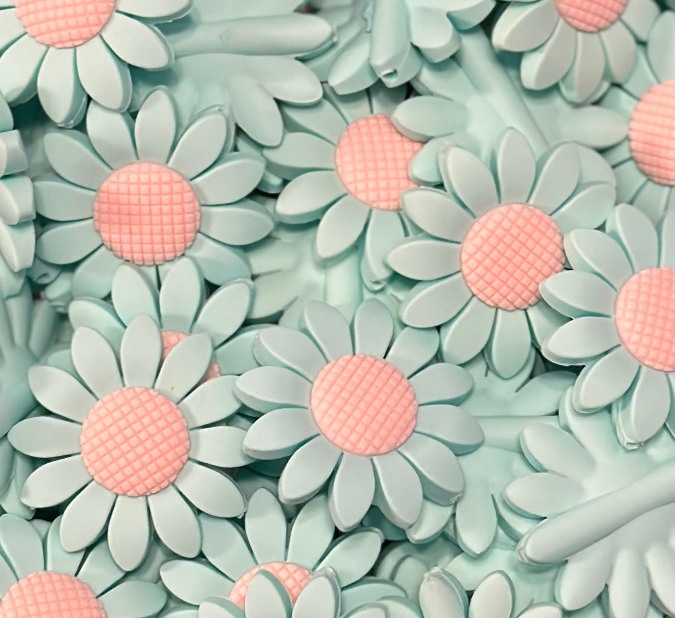Discontinued- Daisy 40mm Silicone Focal Bead, Daisy Silicone Bead, Flower Shape Silicone Bead