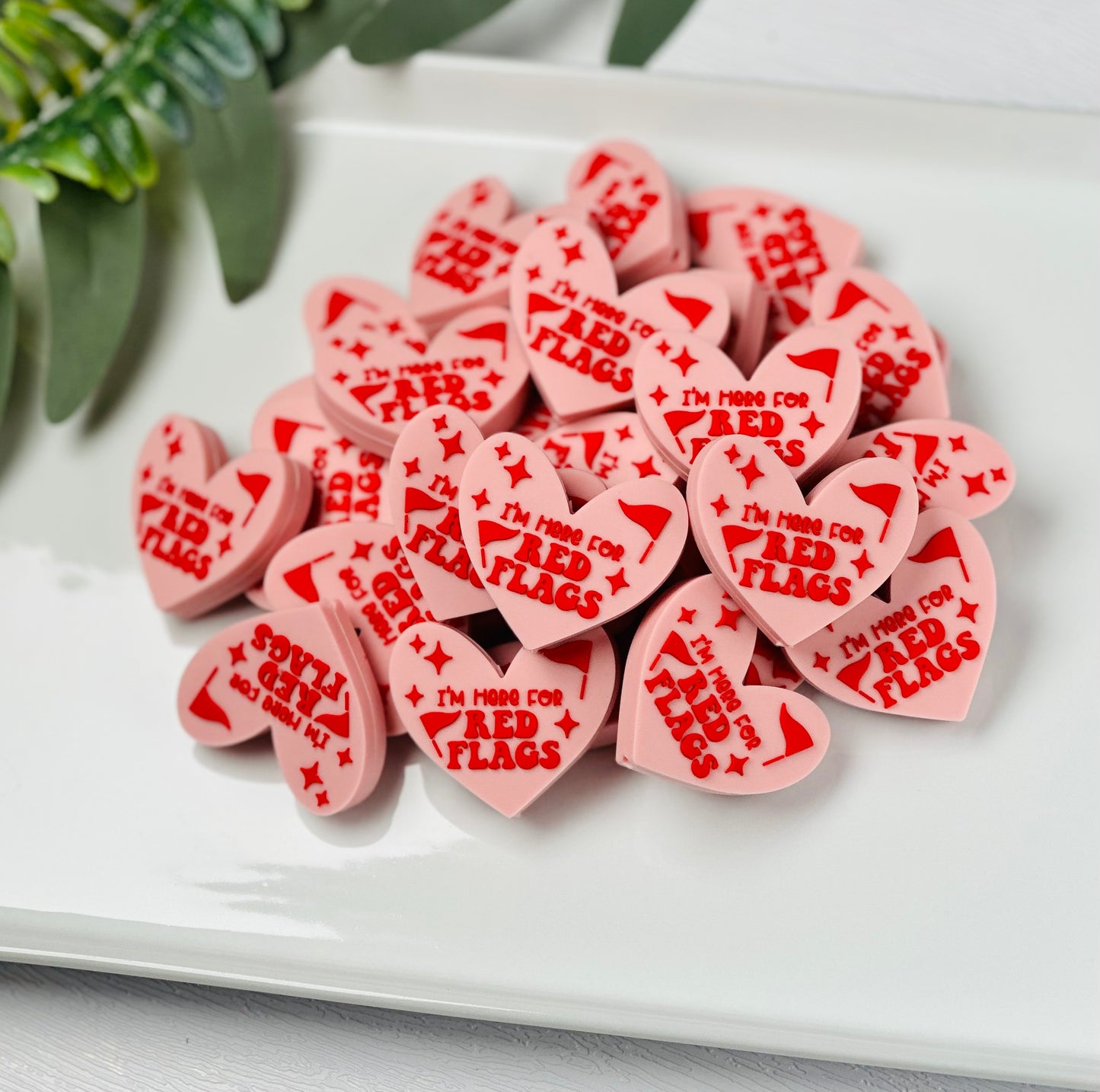 I'm Here For Red Flags EXCLUSIVE Silicone Focal Bead, Book Silicone Focal Bead