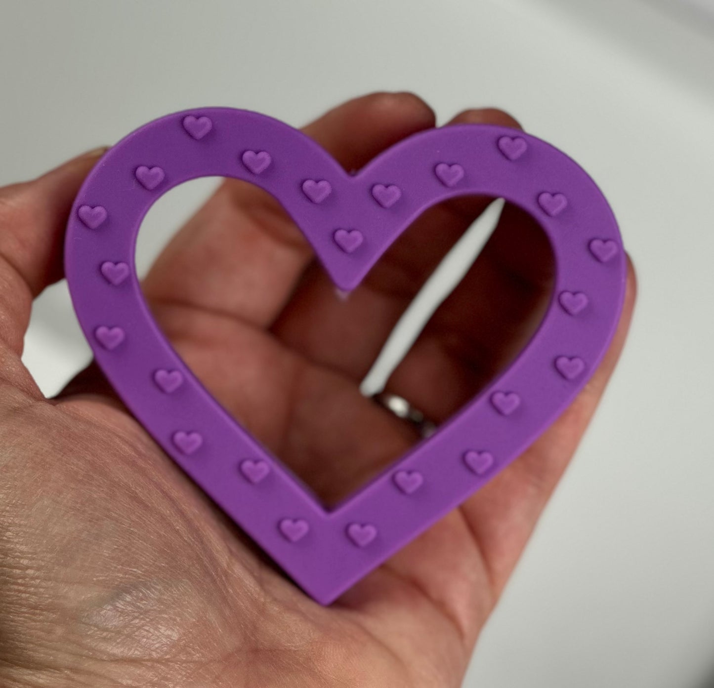 65mm Silicone *HEART* With Holes for Beading, Heart Teether