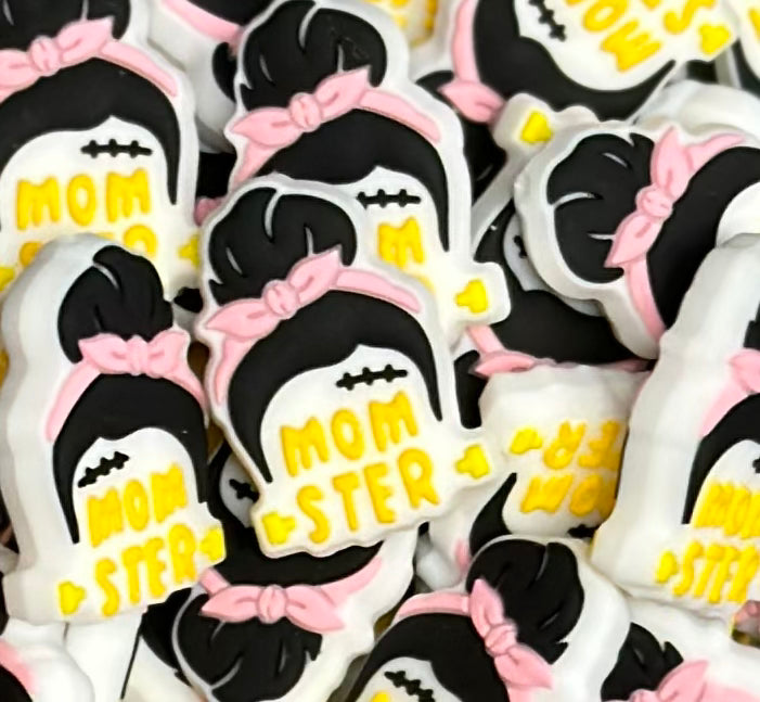 Discontinued- Momster Silicone Focal Bead, Halloween Silicone Bead