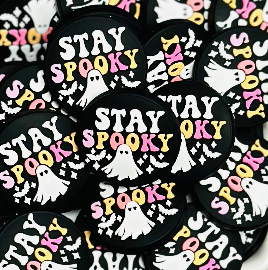Stay Spooky EXCLUSIVE Silicone Focal Bead, Fall Silicone Bead, Halloween Silicone Bead
