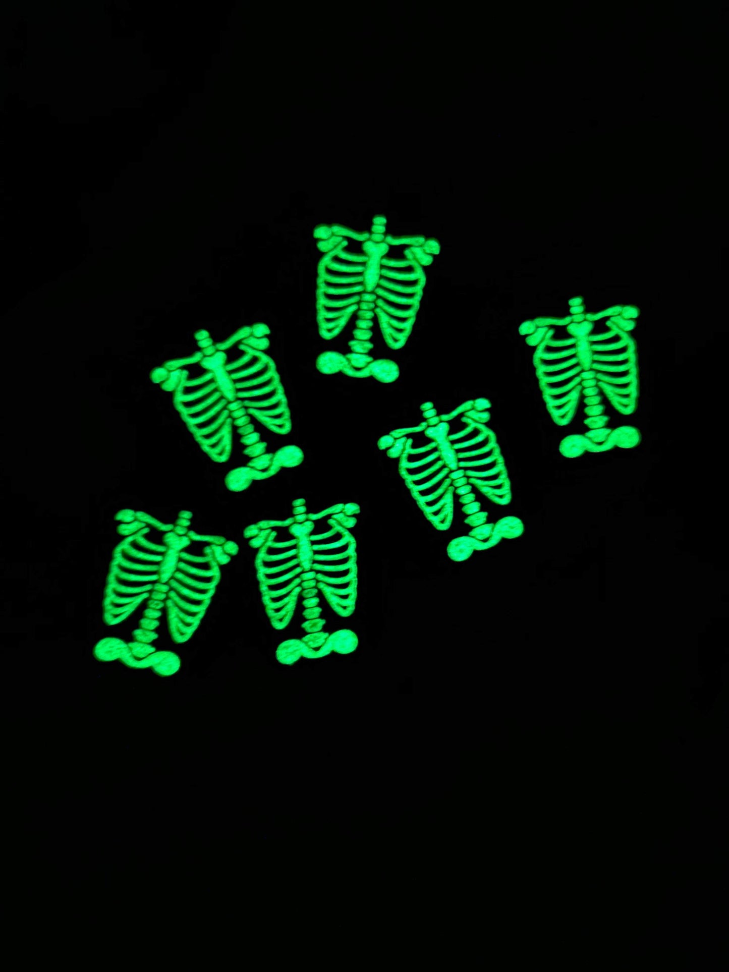 Radioactive Silicone Focal Bead, Xray Focal Bead, Glow in the Dark Skeleton Focal Bead