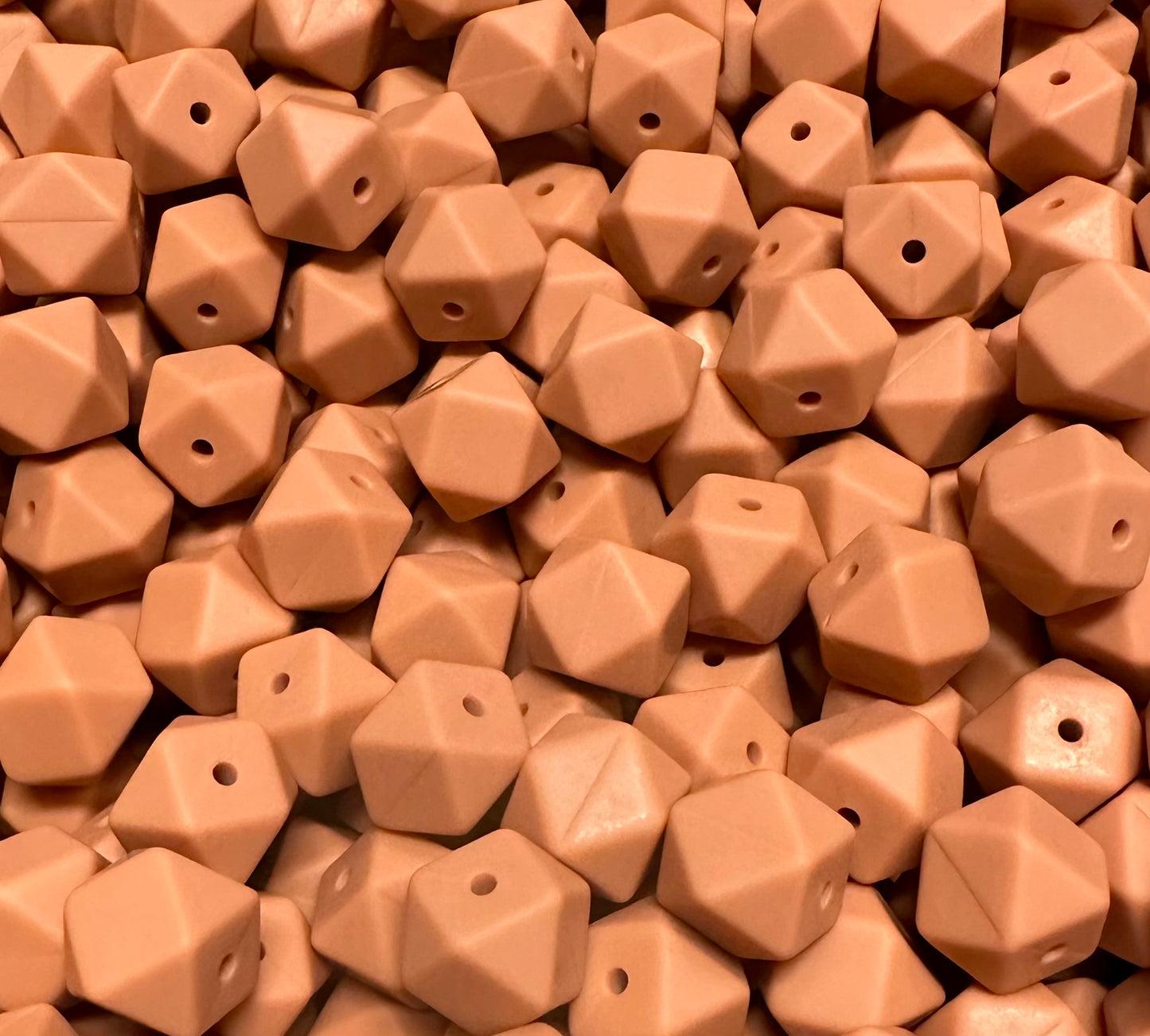 14mm Hexagon Pottery Silicone Bead