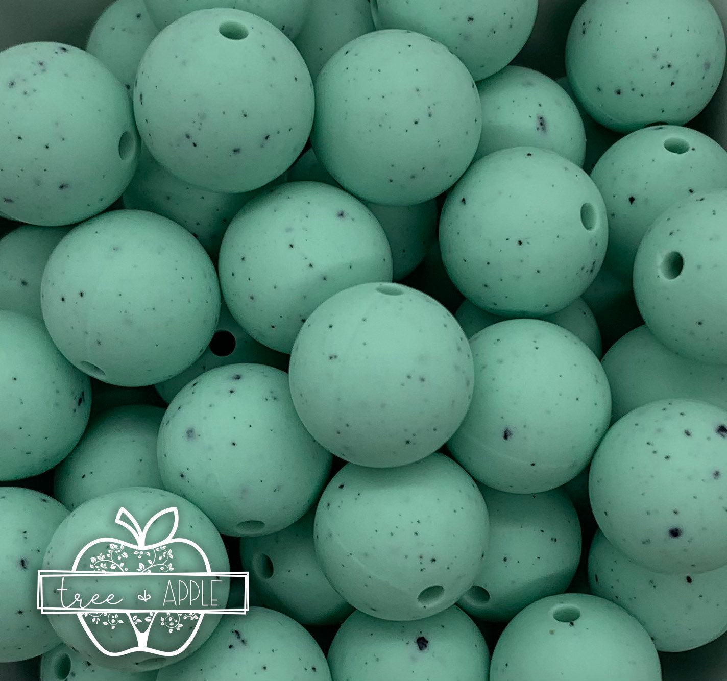 15mm Mint Speckled Silicone Beads, Green Blue Round Silicone Beads, Be –  The Silicone Bead Store LLC