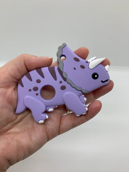 Teether Triceratops Dinosaur Silicone Teether, Silicone Teether,  Animal Teether Pendant, Teething, Pacifier Clip