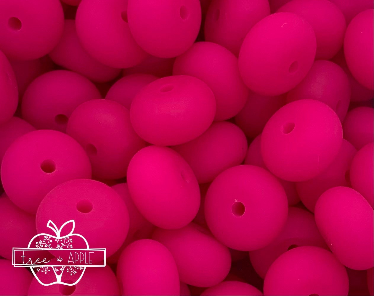 14mm ABACUS Solid Hot Pink Silicone Beads