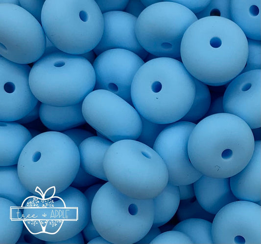 14mm ABACUS Ice Blue Silicone Beads