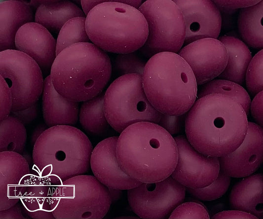 14mm ABACUS Wine Silicone Beads