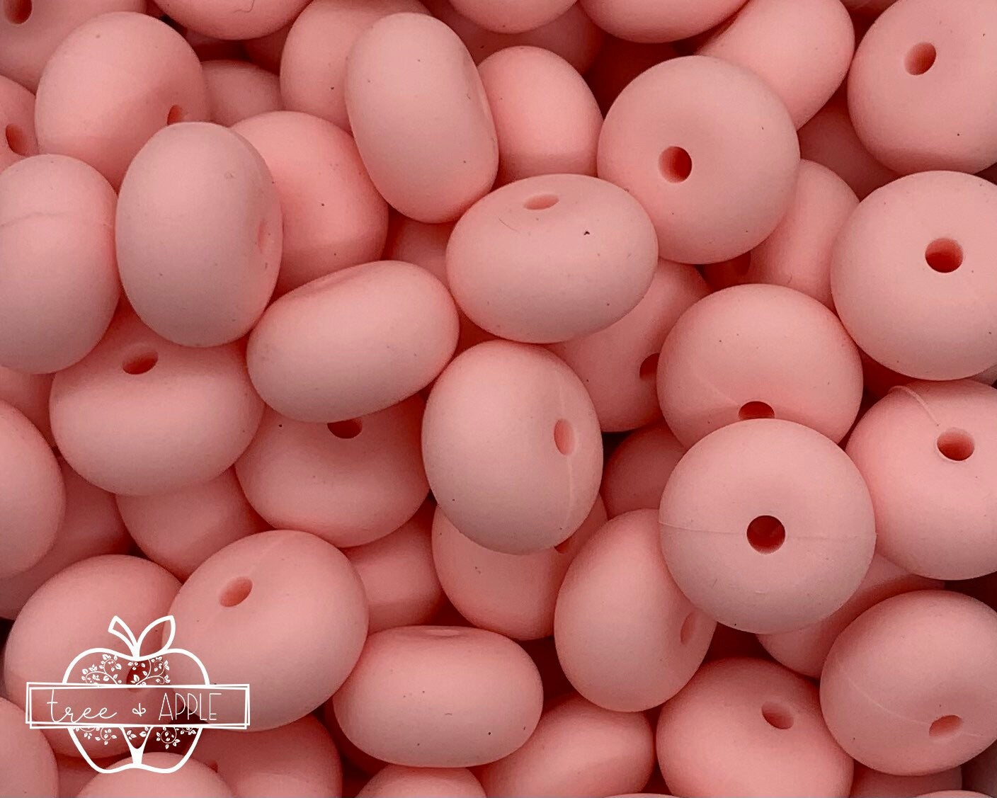 14mm ABACUS Solid Soft Pink Silicone Beads