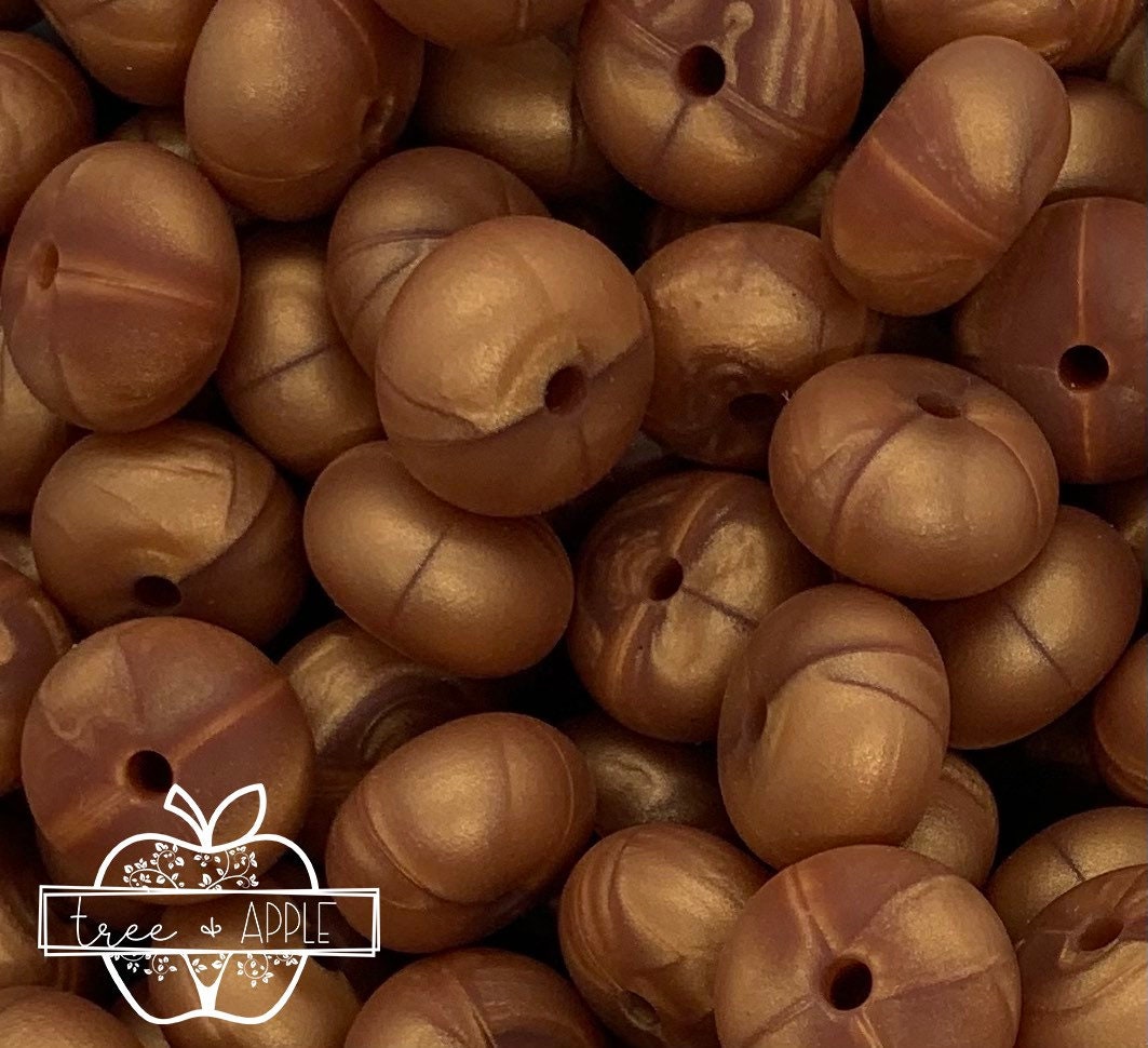 14mm ABACUS Metallic Bronze Silicone Beads