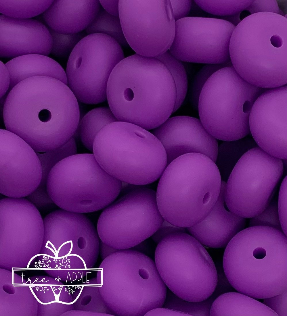 14mm ABACUS Solid Purple Silicone Beads