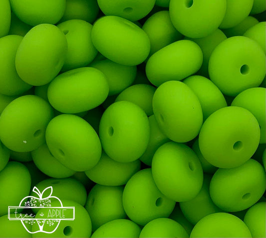 14mm ABACUS Lime Green Silicone Beads