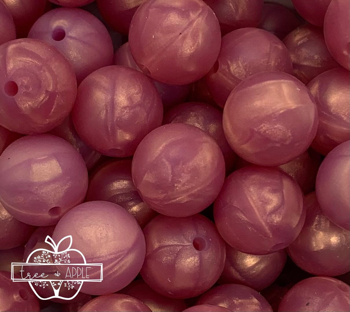 12mm Round Solid Pearl Rose Gold Pink Silicone Beads