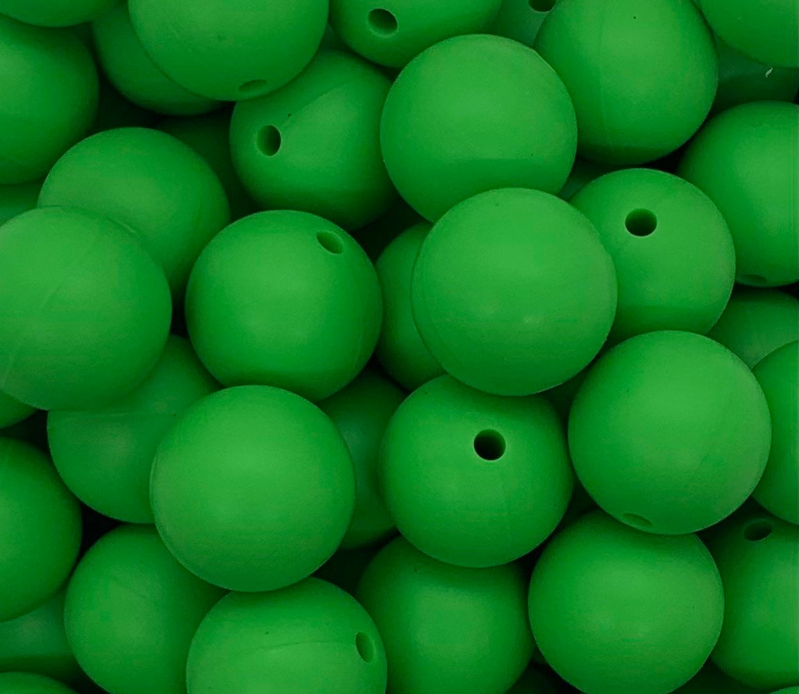 15mm Green Silicone Beads, Green Round Silicone Beads, Beads Wholesale –  The Silicone Bead Store LLC