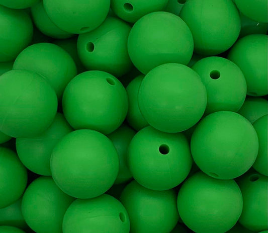 15mm Solid Green Round Silicone Beads, Beads Wholesale
