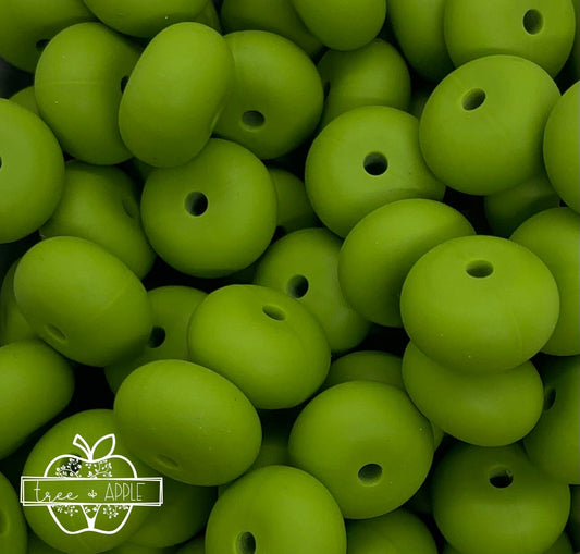 14mm ABACUS Pea Green Silicone Beads