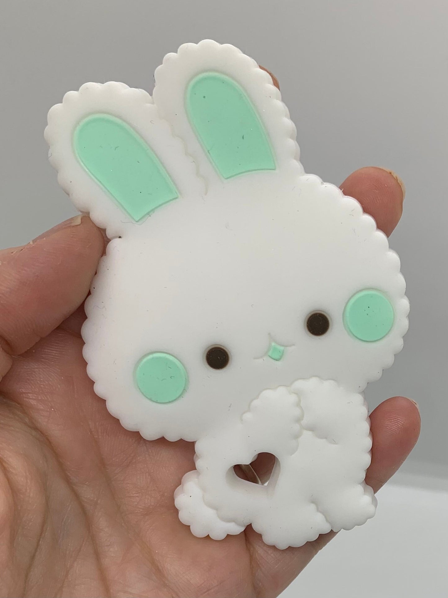 Teether Cute Bunny Teether, Rabbit Food Silicone Teether, Animal Teether Pendant, Teething