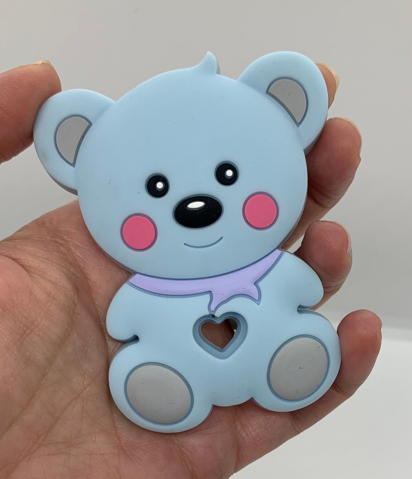 Teether Teddy Bear Silicone Teether, Valentine’s Silicone Teether, Bear Teether Pendant, Teething
