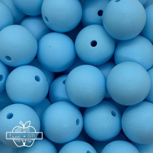 15mm Solid Ice Blue Silicone Beads, Beads Wholesale