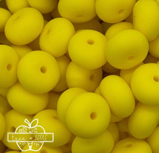14mm ABACUS Sunshine Yellow Silicone Beads