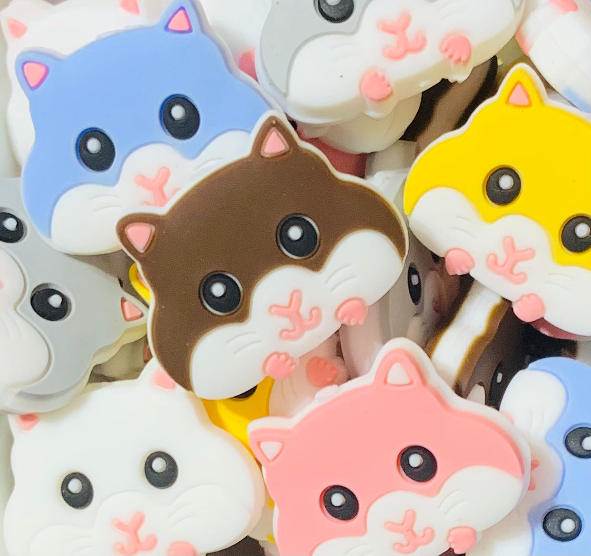 Discontinued- Hamster Silicone Focal Bead, Animal Shape Silicone Bead,