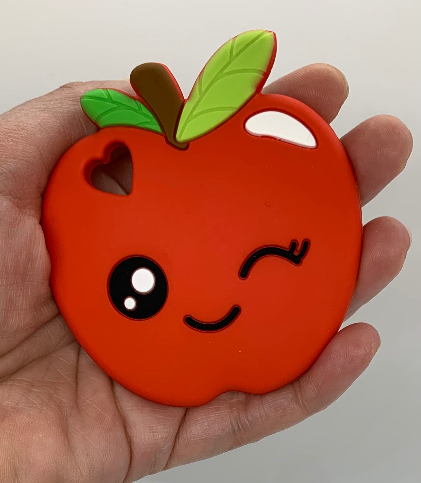 Teether Apple Silicone Teether, Food Silicone Teether, Teether Pendant, Teething Pendant