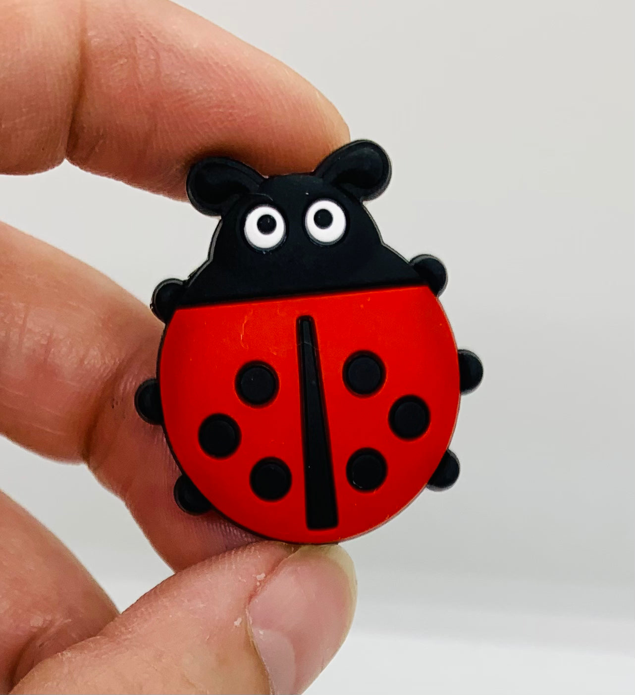 A- Ladybug Silicone Focal Bead, Animal Shape, Bug Silicone Bead