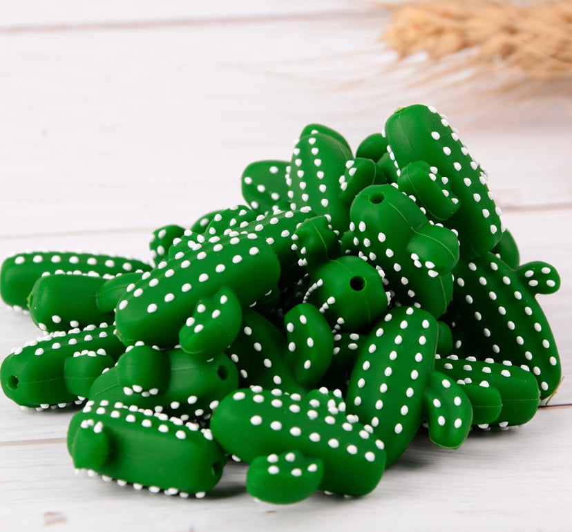 Discontinued- Cute Cactus Focal Silicone Bead, Cactus Shaped Silicone Bead