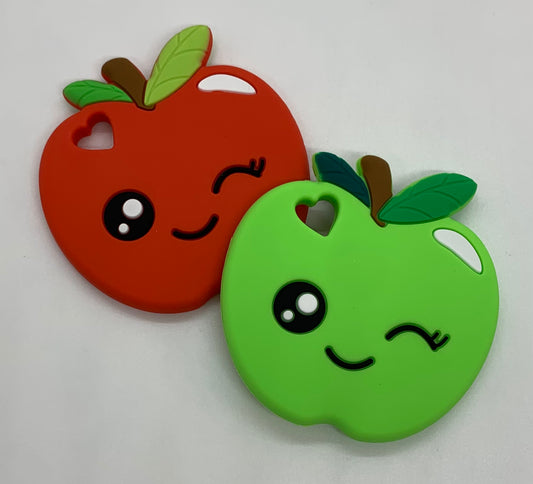 Teether Apple Silicone Teether, Food Silicone Teether, Teether Pendant, Teething Pendant