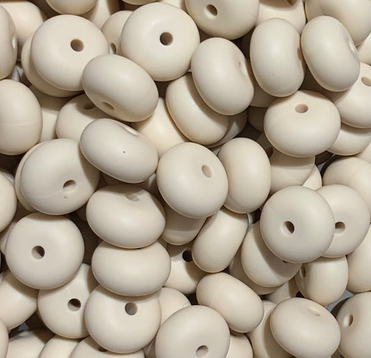 14mm ABACUS Cream Silicone Beads