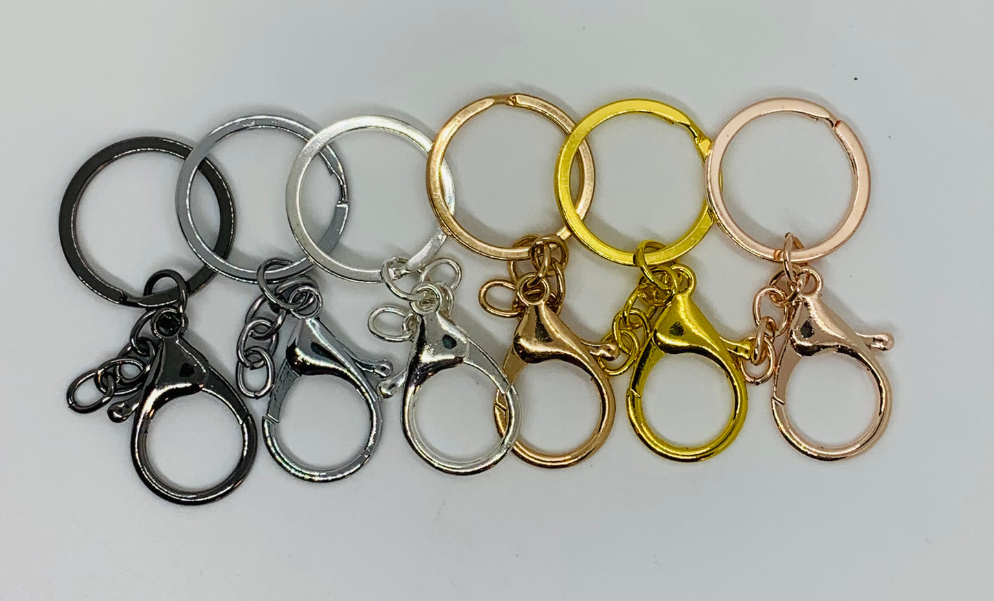 **Beadable Lobster Claw Keychain Ring, Large Metal Keychain Ring