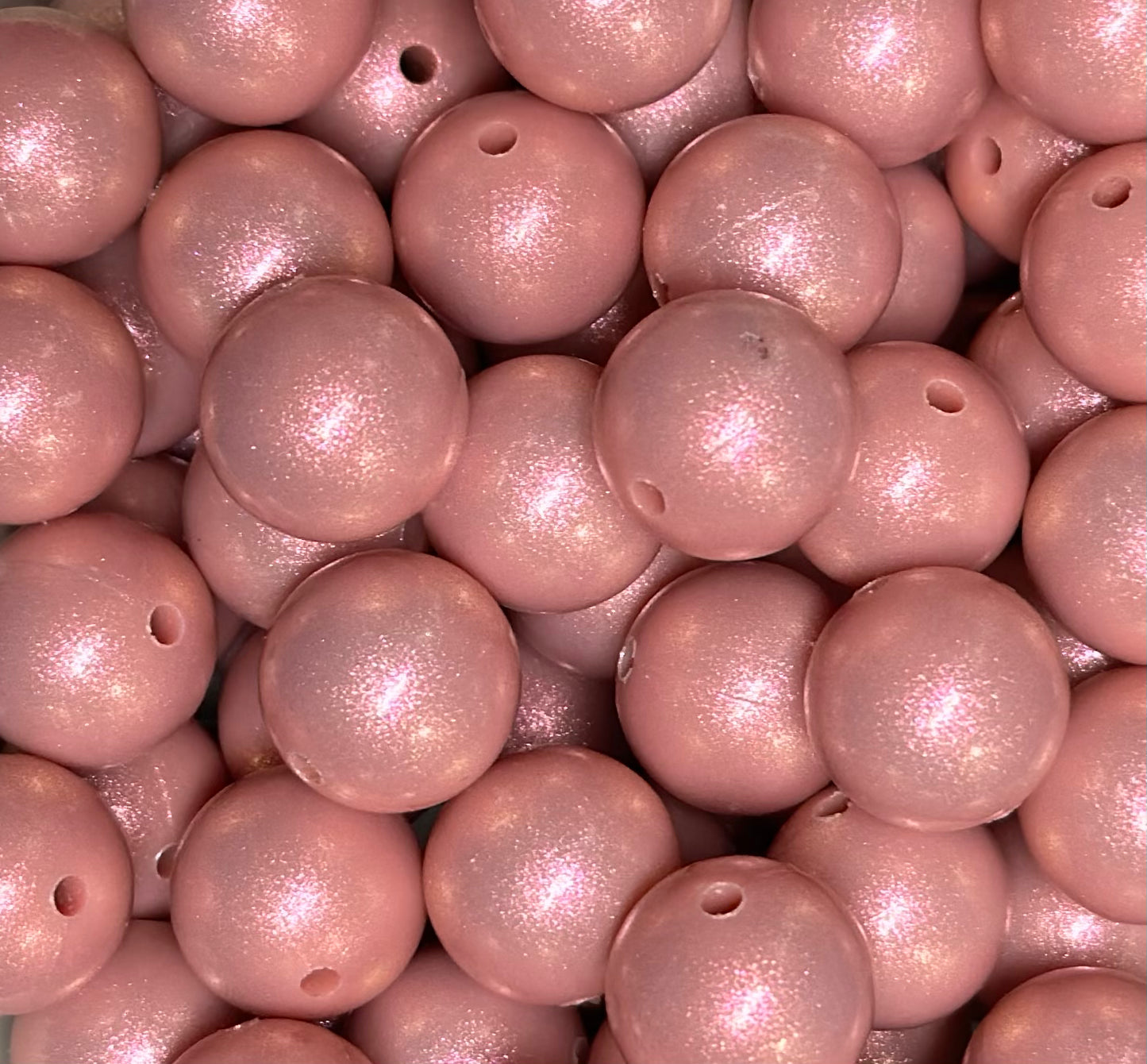 15mm Opal Blush Round Silicone Beads