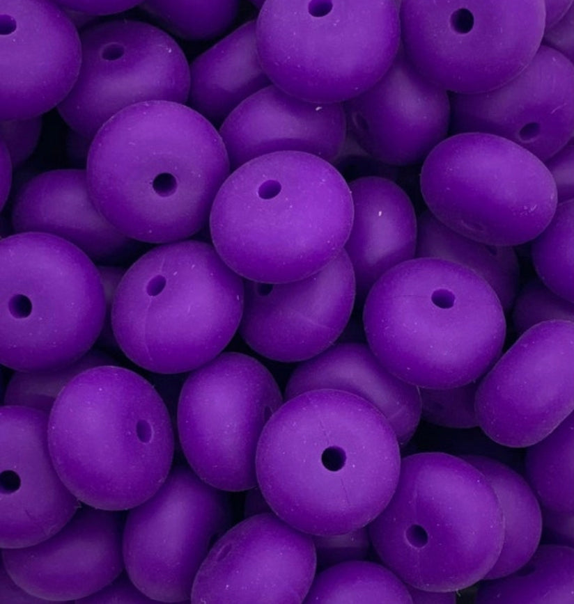 14mm ABACUS Solid Grape Silicone Beads