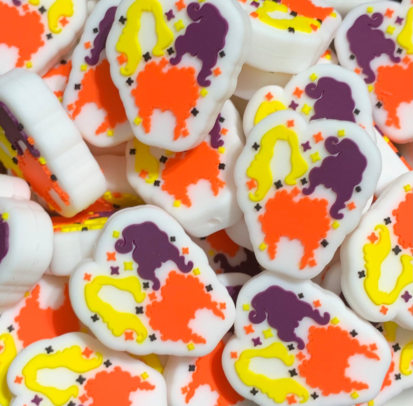 H- Sisters Silicone Bead, Halloween Silicone Bead