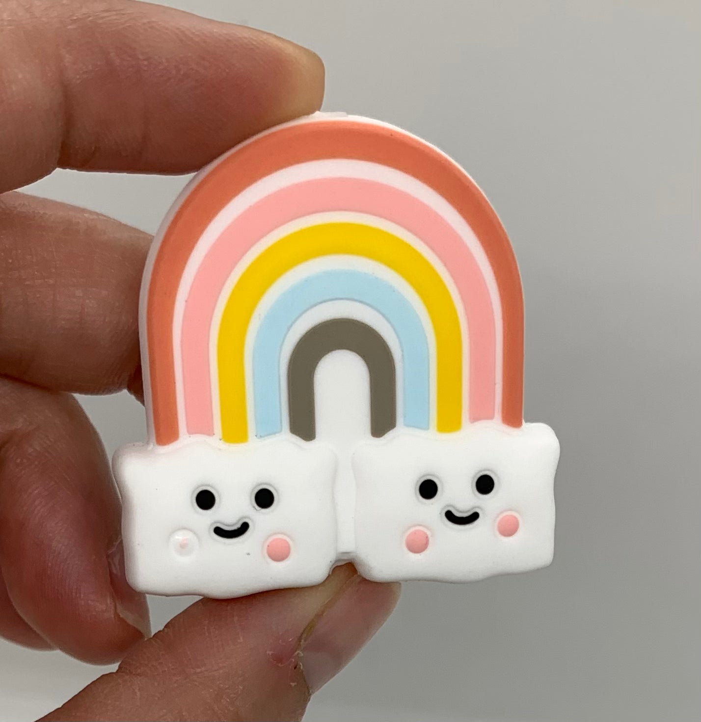 Discontinued- Happy Rainbow Silicone Focal Bead, Rainbow Shape Silicone Bead, Rainbow Silicone Bead