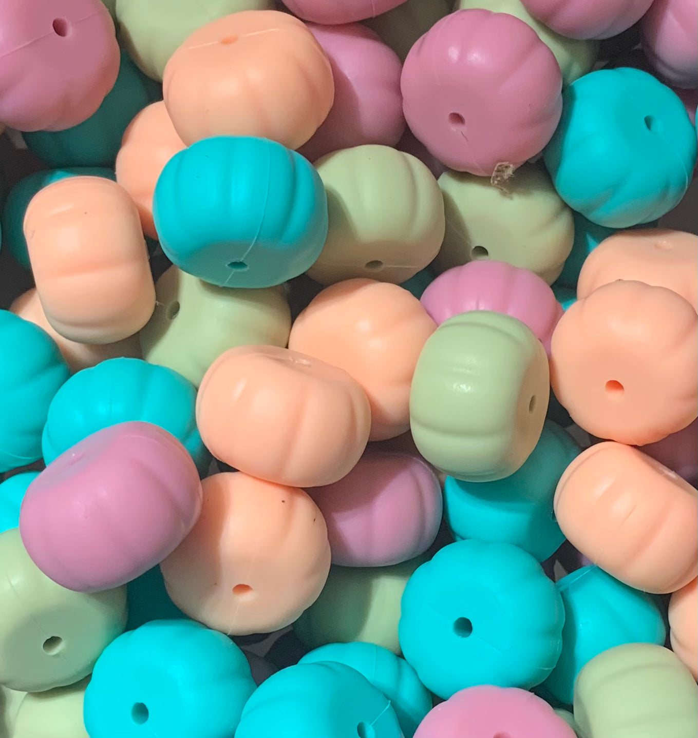 Small Pastel Pumpkin Silicone Focal Bead, Halloween Silicone Bead