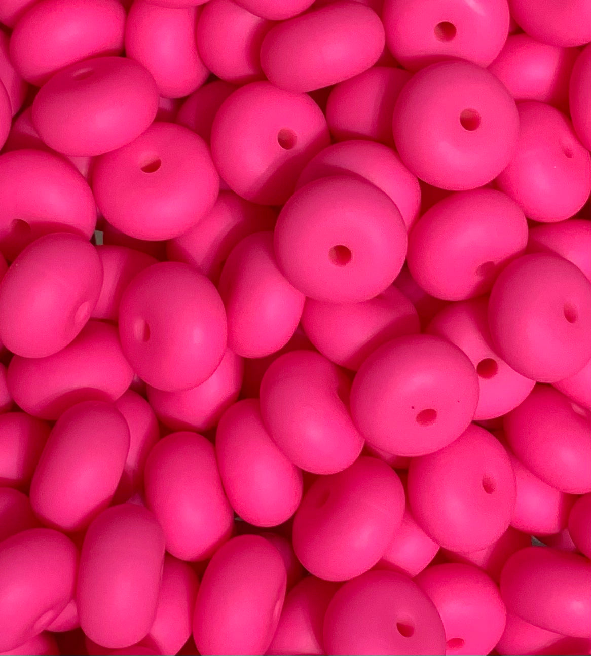 14mm ABACUS Solid Eraser Pink Silicone Beads