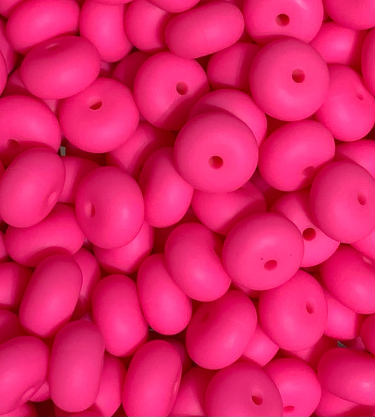 14mm ABACUS Eraser Pink Silicone Beads