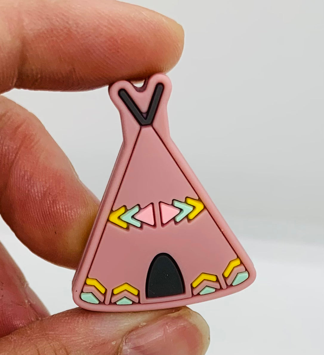 Discontinued- Teepee Shaped Silicone Focal Bead, Boho Bead