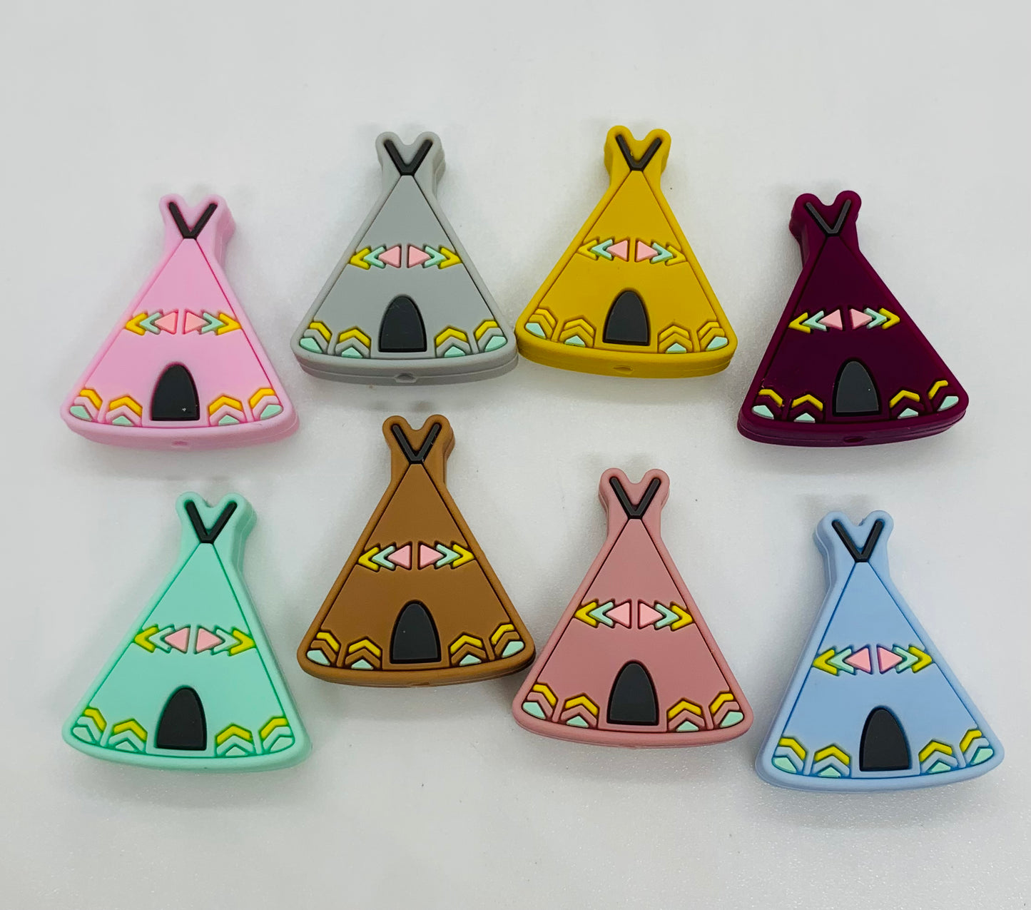 Discontinued- Teepee Shaped Silicone Focal Bead, Boho Bead